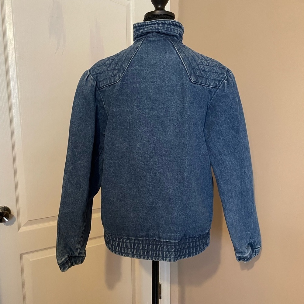 Vintage The Jack Set Blue Wash Snap Button Pocket Denim Jean Jacket Size L 80s - Picture 7 of 13